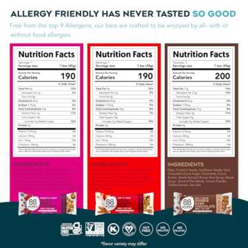 88 Acres Gluten Free Vegan Granola Bars - 6 Pack Variety