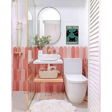 Funny Black Cat Wall Art - "Are You Pooping?" Vintage Bathroom Decor Poster - Retro Gothic Home Decor for Apartment or House, 8 x 12 Inch (918)