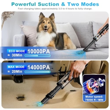 Upbooz 14000PA Cordless Handheld Vacuum Cleaner for Car Home