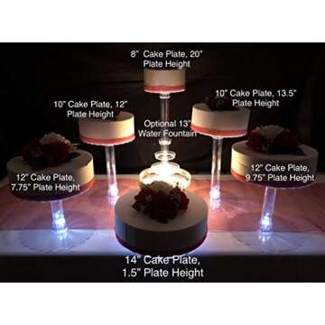 Elegant Multi Tier Wedding Cake Stand with LED Lights
