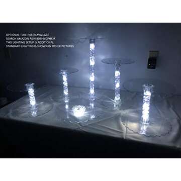 Elegant Multi Tier Wedding Cake Stand with LED Lights