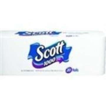 Scott 20032 1000 Bathroom Tissue, 1-Ply, White, 1000 Sheet/Roll, 20/Pack