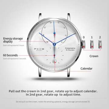 FEICE Bauhaus Men's Automatic Watch with Leather Strap
