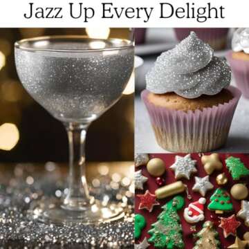 BULK-(10g) Silver Edible Glitter For Drinks, Silver Luster Dust Edible Glitter For Cakes, Silver Sprinkles For Cake Decorating, Edible Cake Decorations Drink Glitter 100% Food Safe, Vegan, Gluten Free