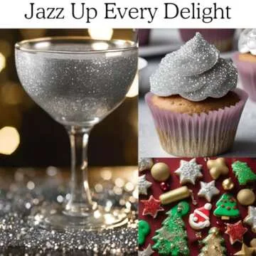 BULK-(10g) Silver Edible Glitter For Drinks, Silver Luster Dust Edible Glitter For Cakes, Silver Sprinkles For Cake Decorating, Edible Cake Decorations Drink Glitter 100% Food Safe, Vegan, Gluten Free