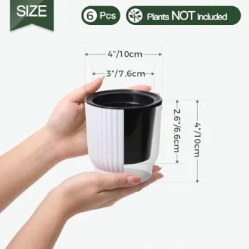 T4U Self Watering Pots for Houseplants - 6 Pack White