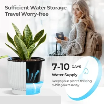 T4U Self Watering Pots for Houseplants - 6 Pack White