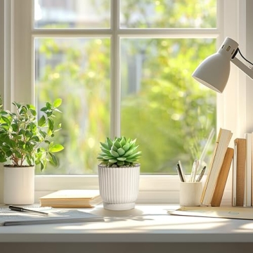 T4U Self Watering Pots for Houseplants - 6 Pack White