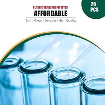 moveland 25PCS 3ML Plastic Dropper Pipettes, Disposable Eye Dropping Pipettes for Essential Oils, Home Use, Science Class, Lab Experiments, DIY Art