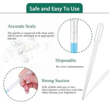 moveland 25PCS 3ML Plastic Dropper Pipettes, Disposable Eye Dropping Pipettes for Essential Oils, Home Use, Science Class, Lab Experiments, DIY Art