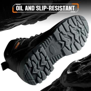 NINGO Steel Toe Work Boots for Men - Waterproof & Durable