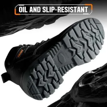 NINGO Steel Toe Work Boots for Men - Waterproof & Durable