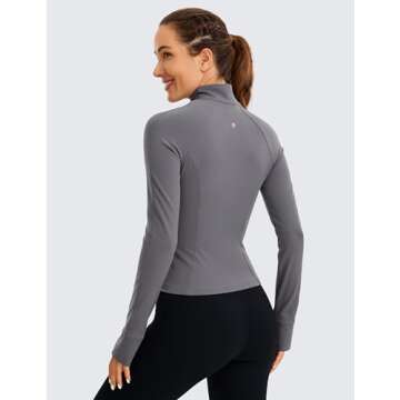 CRZ YOGA Butterluxe Women's Cropped Slim Fit Jacket - Luxurious Comfort