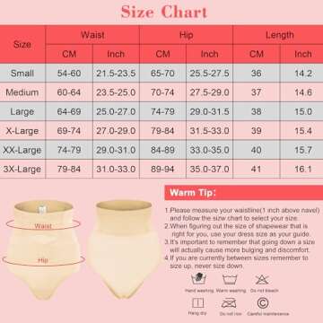 Hioffer Thong Shapewear Tummy Control High Waist Girdles for Women Body Shaper Under Dress Shaping Panties