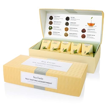 Tea Forte Premium Tea Tasting Assortment Gift Set - 10 Variety Sampler in Elegant Box