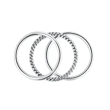 SILBERTALE 925 Sterling Silver Stacking Minimalist Rings