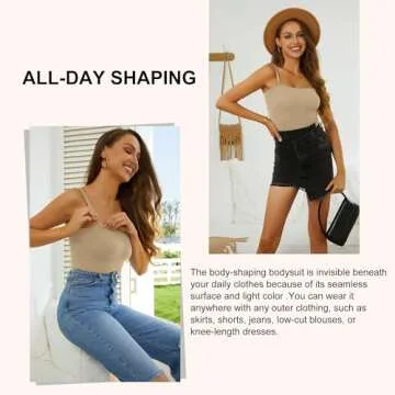 HOMETA Strapless Bodysuit for Women Tummy Control Shapewear Seamless Sculpting Thong Body Shaper Tank Top