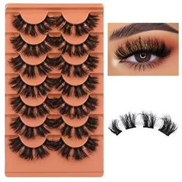 Cluster Lashes Mink Fluffy False Eyelashes Long Volume Individual Lashes Dramatic Eyelash Extensions DIY Fake Lashes by Eefofnn