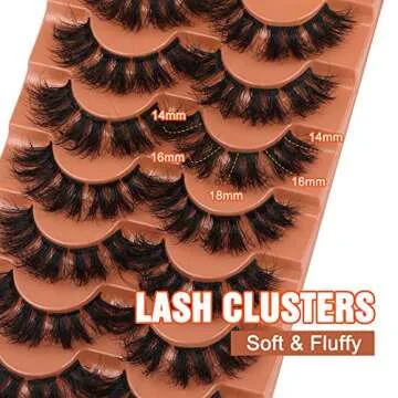 Cluster Lashes Mink Fluffy False Eyelashes Long Volume Individual Lashes Dramatic Eyelash Extensions DIY Fake Lashes by Eefofnn