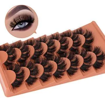 Cluster Lashes Mink Fluffy False Eyelashes Long Volume Individual Lashes Dramatic Eyelash Extensions DIY Fake Lashes by Eefofnn