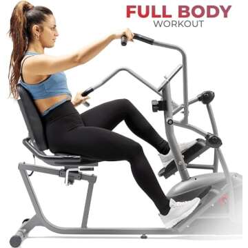 Sunny Health & Fitness Recumbent Cross Trainer for Home Use