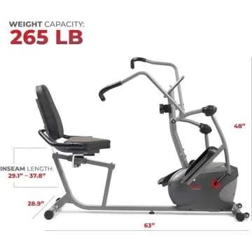Sunny Health & Fitness Recumbent Cross Trainer for Home Use