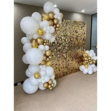 Ohnanana Shimmer Wall Panels,Sequins Backdrop,15 Panels,Great for Events,Home Decoration,Birthday Party (Golden Yellow)