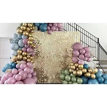 Ohnanana Shimmer Wall Panels,Sequins Backdrop,15 Panels,Great for Events,Home Decoration,Birthday Party (Golden Yellow)