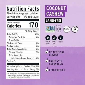 Coconut Cashew Keto Granola - Healthy Snack Option
