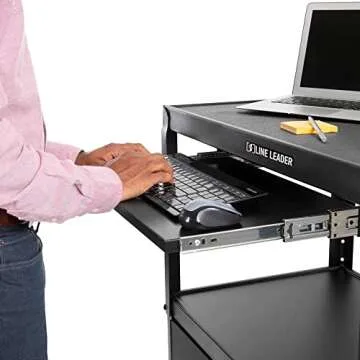 Stand Steady AV Cart - Adjustable Height & Locking Cabinet