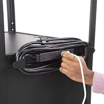 Stand Steady AV Cart - Adjustable Height & Locking Cabinet