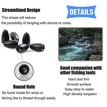 SHADDOCK Tungsten Flipping Weights for Bass Fishing - Premium Quality 2-10pcs in Multiple Sizes and ...