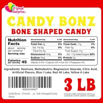 Candy Bones - 3 Pounds - Candy Bonz - Dog Bone Shaped Candy for Kids Birthdays, Themed Parties - Dog Bone Shape Candies - Bulk Unwrapped Candy