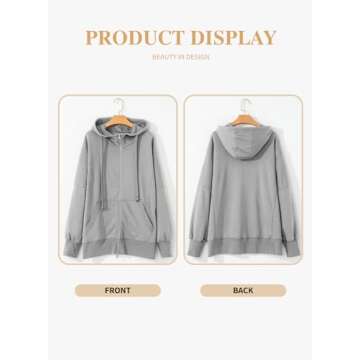 Eytino Plus Size Full Zip Sweatshirt for Women
