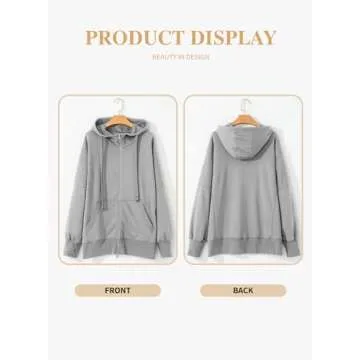 Eytino Plus Size Full Zip Sweatshirt for Women