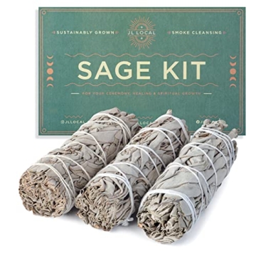 Handcrafted 4 Inch White Sage Sticks - Fresh Natural California Sage Smudge Sticks with Instructions...
