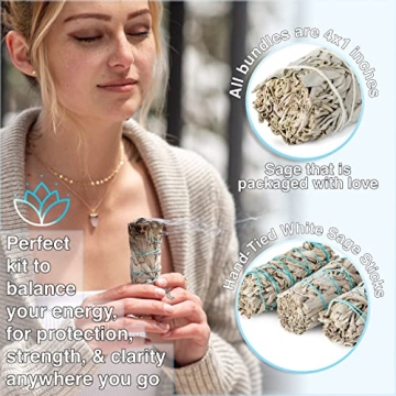 Handcrafted 4 Inch White Sage Sticks for Cleansing