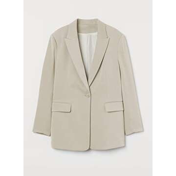 Dokotoo Women's Blazers & Suit Jackets Open Front Buttons Fashion Jacket Solid Color Work Office Spring Blazer Jackets for Women Business Casual Khaki X-Large