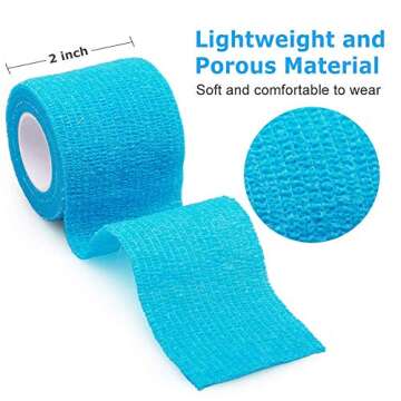 LotFancy Self Adhesive Bandage Wrap, 10 Pack, 2" x 5 Yards, Breathable Sports Tape, First Aid Medica...