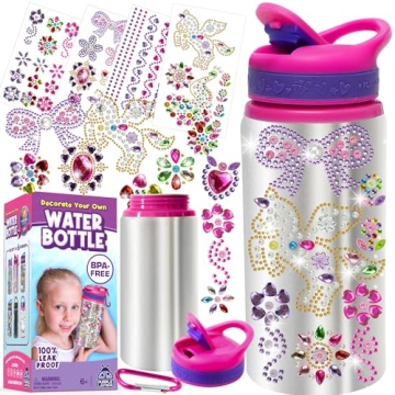 PURPLE LADYBUG DIY Water Bottle Kits for Girls Ages 5-8 - Fun Gift Idea