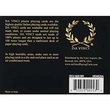DA VINCI Venezia, Italian 100% Plastic Playing Cards, 2-Deck Set, Bridge Size Regular Index