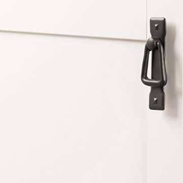 Hickory Hardware 1 Pack Solid Core Kitchen Cabinet Pulls, Luxury Cabinet Handles, Hardware for Doors & Dresser Drawers, 1-1/4 Inch Hole Center, Black Mist Antique, Old Mission Collection