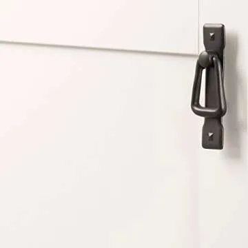 Hickory Hardware 1 Pack Solid Core Kitchen Cabinet Pulls, Luxury Cabinet Handles, Hardware for Doors & Dresser Drawers, 1-1/4 Inch Hole Center, Black Mist Antique, Old Mission Collection