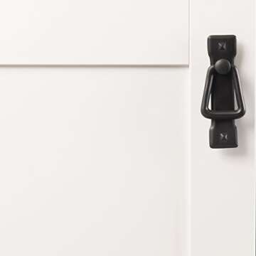 Hickory Hardware 1 Pack Solid Core Kitchen Cabinet Pulls, Luxury Cabinet Handles, Hardware for Doors & Dresser Drawers, 1-1/4 Inch Hole Center, Black Mist Antique, Old Mission Collection