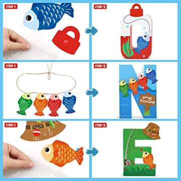 Gone Fishing Large One Letter Sign First Birthday The Big One Decoration Ideas O-Fishally One Party Cake Smash Mache Photo Prop Supplies