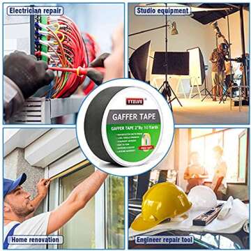 YYXLIFE Premium Grade Gaffers Tape, Heavy Duty Non-Reflective Matte No Residue Gaff Main Stage Tape,...