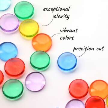 Entervending Acrylic Gems - Pebbles Vase Filler - 10.6 OZ Jewels - Assorted Color Plastic Gemstones ...