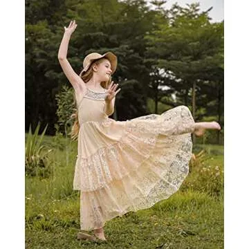 BIBIHOU Girls Toddler Tulle Backless Maxi Dress A-Line Wedding Holiday Flower Girl Dresses,8 Years