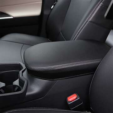 BEERTE Center Console Covers Car Armrest Box Fit for Toyota RAV4 2019-2023 Black Car Armrest Cover Scratch-Resistant Auto Center Console Pad