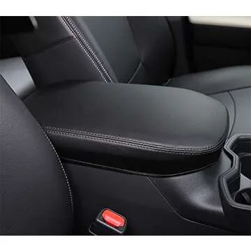 BEERTE Center Console Covers Car Armrest Box Fit for Toyota RAV4 2019-2023 Black Car Armrest Cover Scratch-Resistant Auto Center Console Pad